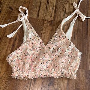 NWT Free People Sequin Top